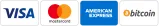 Visa, Mastercard, American Express and Bitcoin accepted