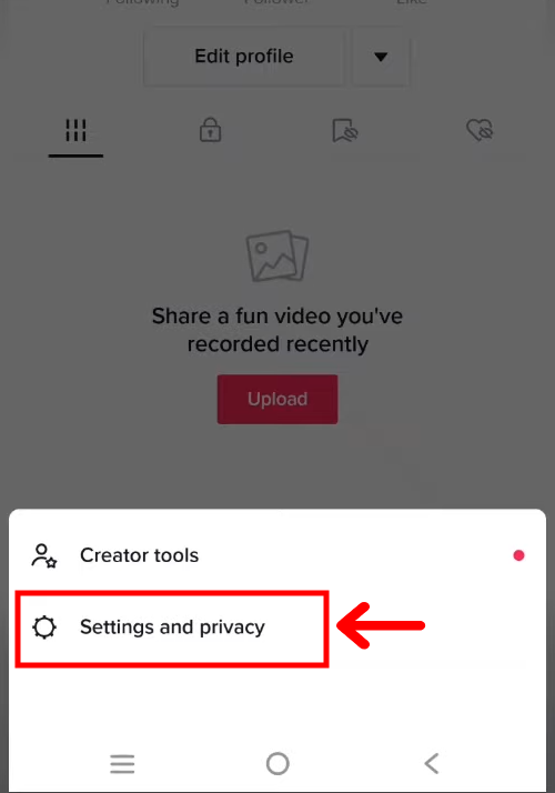 TikTok settings