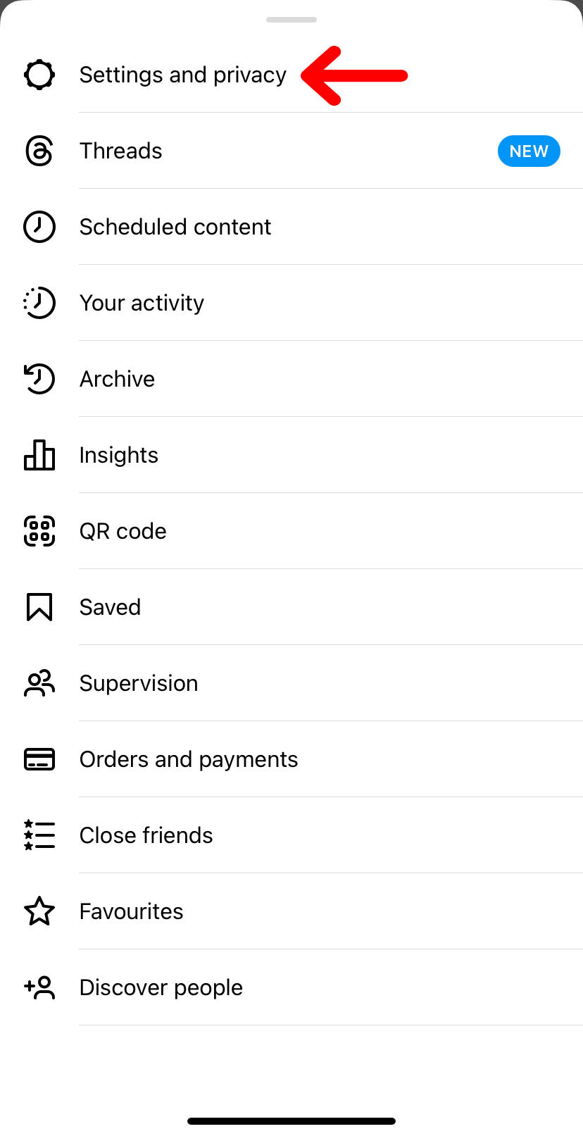 Instagram settings and privacy