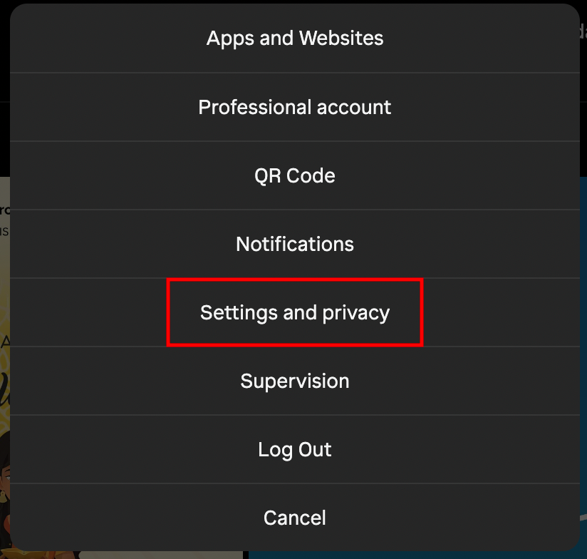 Settings and privacy