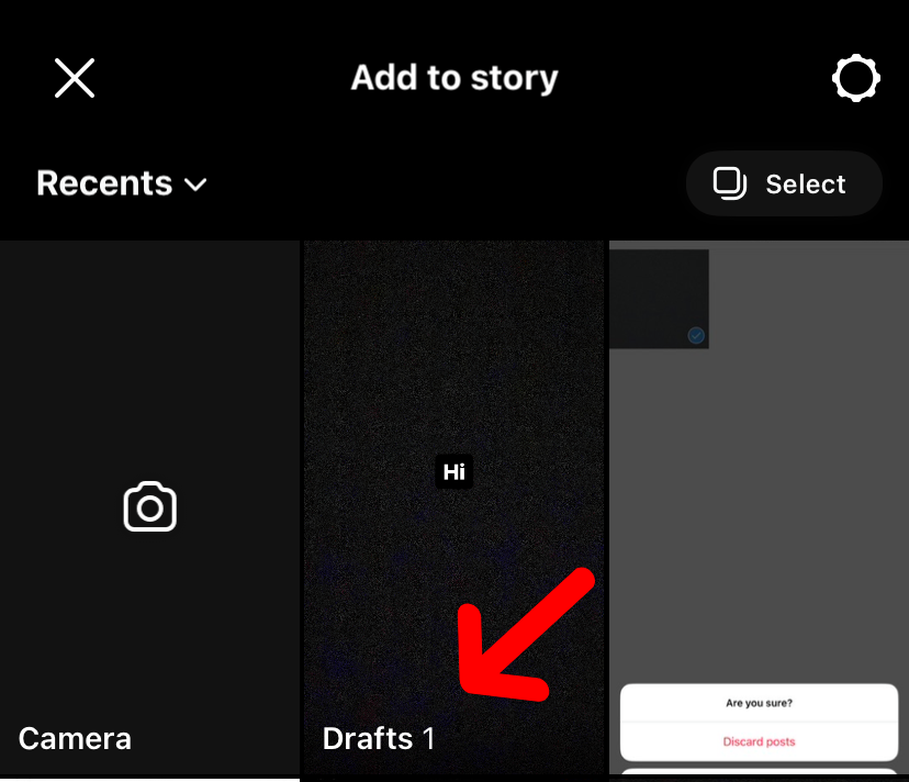 Instagram story drafts