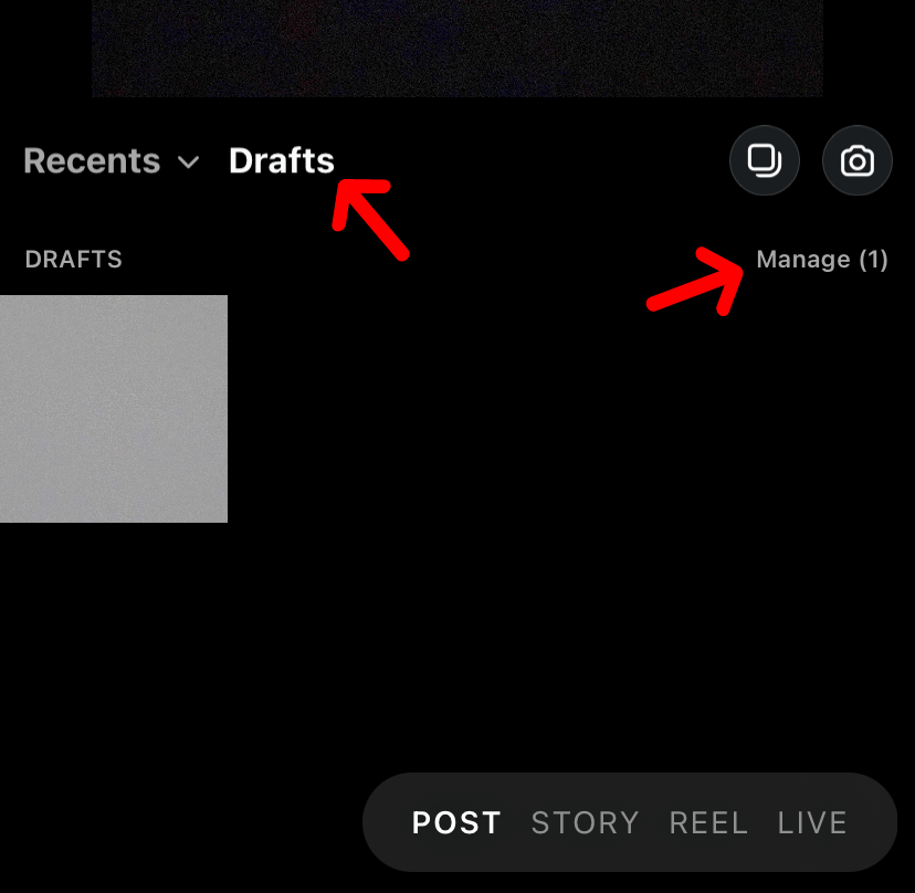 Manage Instagram post drafts