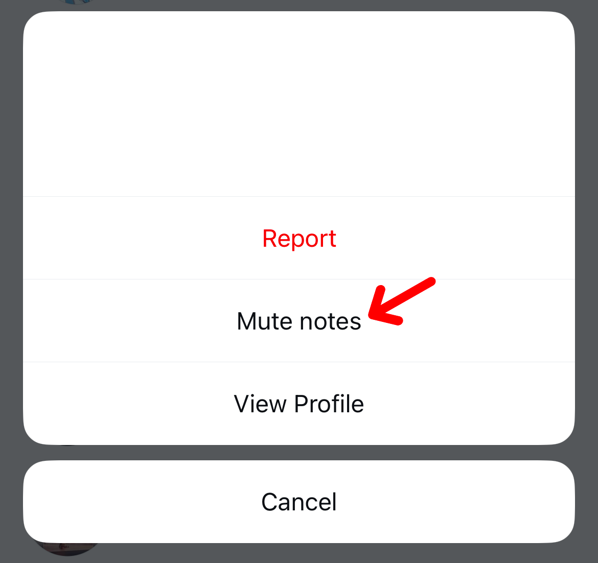 Mute notes on Instagram